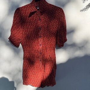 Reformation Floral Patterned Shorts Romper